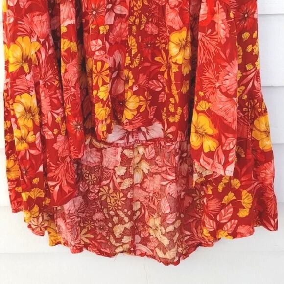 Anthropologie Abel The Label Maple Summer Red Floral Bohemian Maxi Dress XS - Picture 6 of 11
